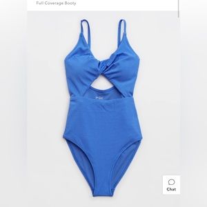 NWT Aerie Shine Pique Twist Scoop One Piece Swimsuit size XL